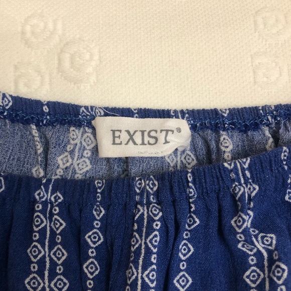 Off the Shoulder Blue Striped Dress by Exist - Picture 2 of 3